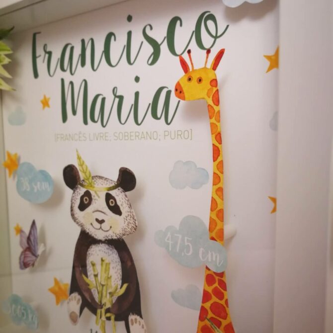 Quadro de Nascimento O Grande Panda com Girafa